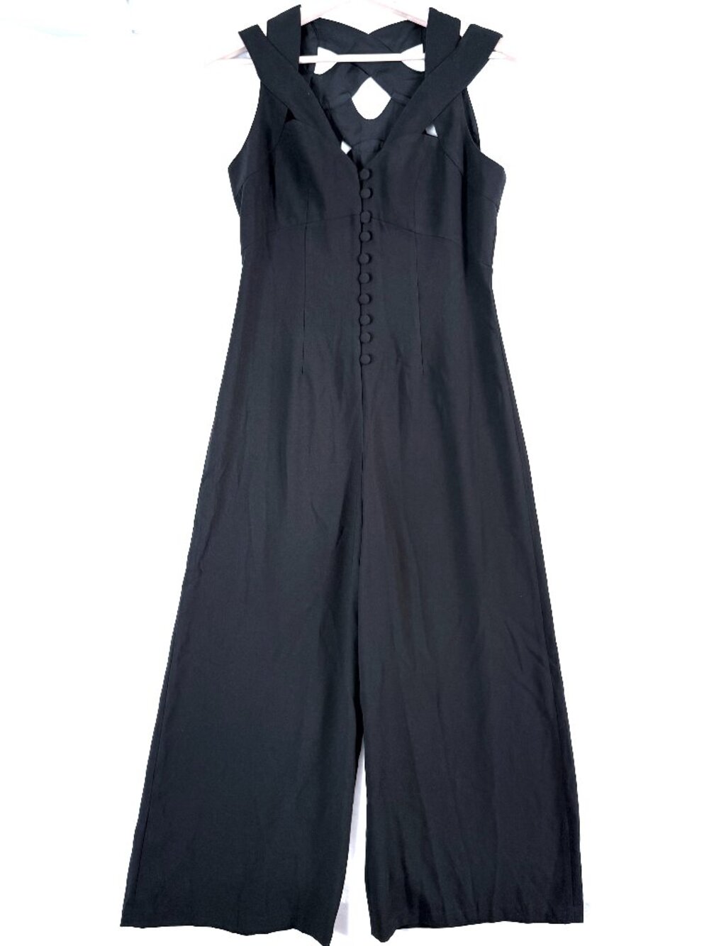 NEW Anthropologie HD In Paris Sleeveless Sweetheart Cutout Crop Wide Jumpsuit 4